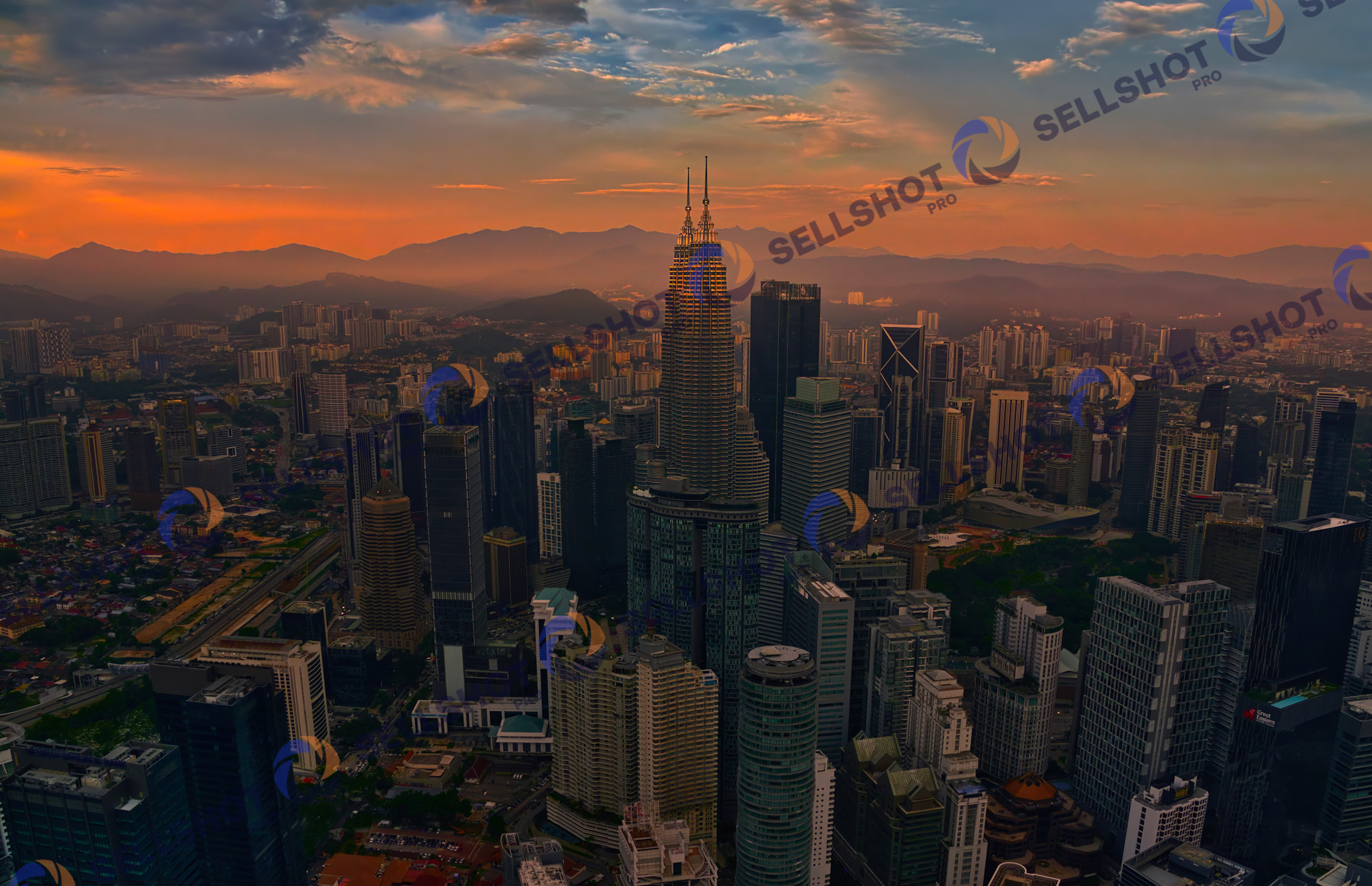 sunset views of Kuala Lumpur from KL Tower